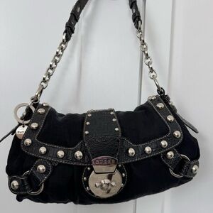 Guess Black Studded Shoulder Bag